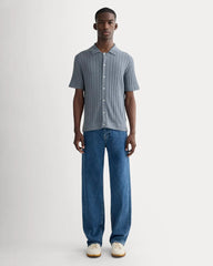 The No-Sweat Button-Down Polo | Heather Sage Blue
