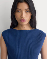 Boat-Neck Ribbed Knit | Estate Blue