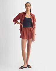 Flowy Short in Linen | Henna Red