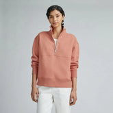 The ReTrack Half-Zip Sweatshirt | Light Rose