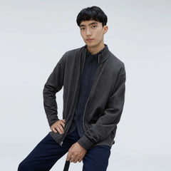 The No-Sweat Full Zip Sweater | Heather Ash