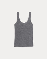The Light Ribbed Cami in Ultrasoft Merino | Heather Mid Grey