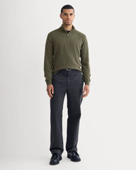 Cashmere Quarter Zip Sweater | Heathered Army Green