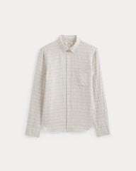 The Classic Shirt in Linen | Bone Plaid