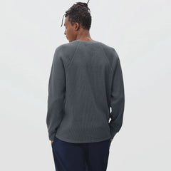 The Waffle Long-Sleeve Henley Tee | Slate