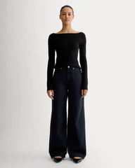 The Knit Boatneck Top | Black