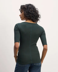 The Luxe Rib Scoop-Neck Tee | Scarab