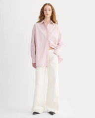 The Boyfriend Shirt in Ultrasoft Cotton | Pink / White