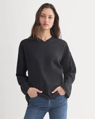 Retro V-Neck Jersey | Black