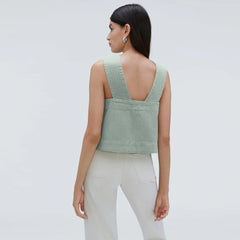 The Cross-Front Apron Top | Sea Glass