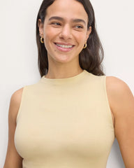The Luxe Rib Funnel-Neck Tank | Parsnip