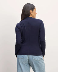 The Form Funnel-Neck Tee | Navy