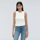 The Ribbed Cutout Tank | White