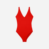The V-Neck One-Piece | Bright Red