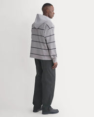 Vintage Rugby Hoodie | Overdye Charcoal Gray Stripe