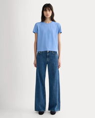 The Box-Cut Tee in Essential Cotton | Blue Opal | No Pocket