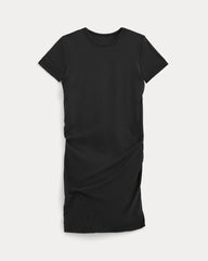 Twisted Short-Sleeve Crew Dress | Black