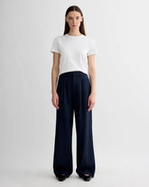 The Draper Pleated Pant in Buttersmooth | Navy | 32" Inseam