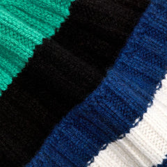The Cashmere Beanie | Bright Navy Multi Stripe