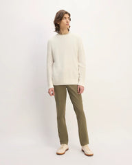 The No-Sweat Ribbed Crew | Heathered Canvas