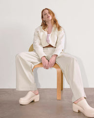The Draper Pleated Pant in Buttersmooth | Sandstone | 30" Inseam