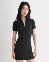 Knit Quarter-Zip Polo | Black