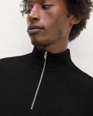 The Quarter-Zip in Cashmere | Black