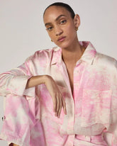 The Everlane x Marques' Almeida Satin Tie-Dye Shirt | Pink Tie-Dye
