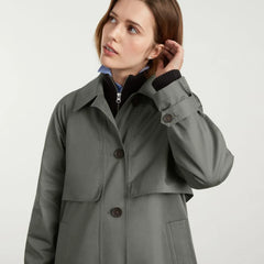 The Long Mac Coat | Pewter Green