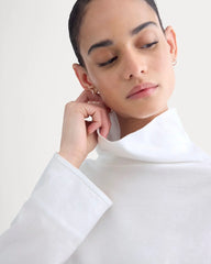 Slouchy Turtleneck In Essential Cotton | White