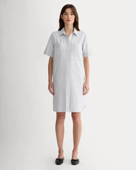 The Oxford Short-Sleeve Shirt Dress | Charcoal / White