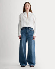 The Henley Shirt in Linen | White