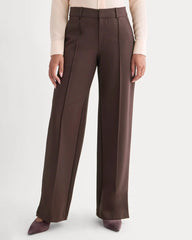 Ponte Wide-Leg Trouser | Dark Chocolate