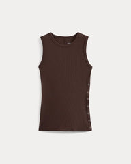 Luxe Rib Side Snap Tank | Coffee Bean