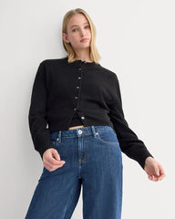 Cashmere Cropped Cardigan | Black