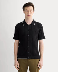 The No-Sweat Button-Down Polo | Black
