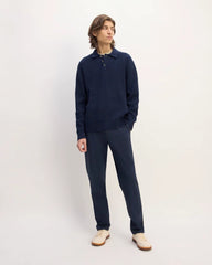 The Cotton Chunky Rib Polo | Navy