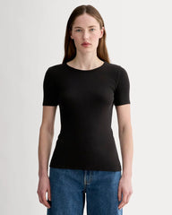 The Luxe Rib Crew | Black