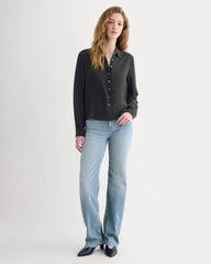 Shrunken Top in Washable Silk | Black
