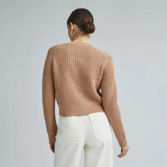 The Cropped Cotton-Merino Bomber | Chestnut