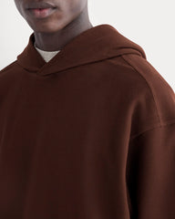 Twill Terry Jacquard Hoodie | Dark Mahogany