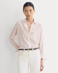 The Must-Have Shirt in Washable Silk | Bone / Rose