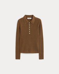 The Polo in Ultrasoft Merino | Heathered Toffee