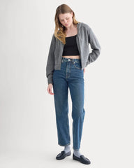 Full-Zip Hoodie in Wool Cashmere | Heather Charcoal