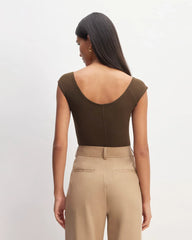 The Supima® Form Cap-Sleeve Tee | Cocoa