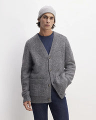 The Cashmere Fine Rib Beanie | Heathered Grey