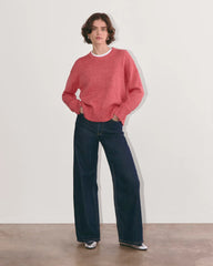The Boxy Sweater in Everyday Cotton | Pink Peony / Classic Red