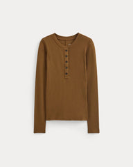 The Luxe Rib Henley | Toffee