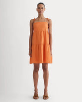 The Gauze Mini Tiered Dress | Soft Orange