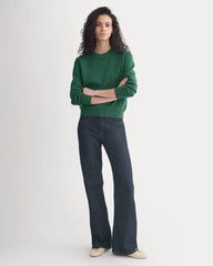Double Knit Crew in Cotton Merino | Hunter Green